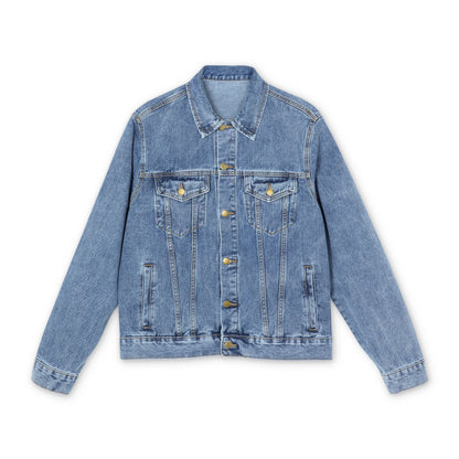 Golden Cross Denim Jacket – Strength in Glory