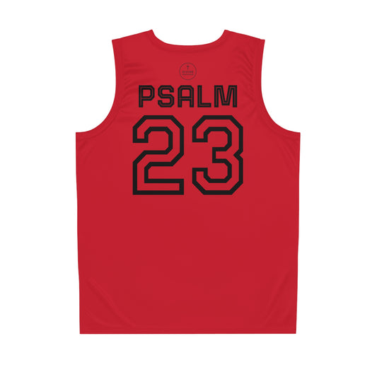 Psalm 23 Men's Basketball Jersey (Red) – Faith in Every Play