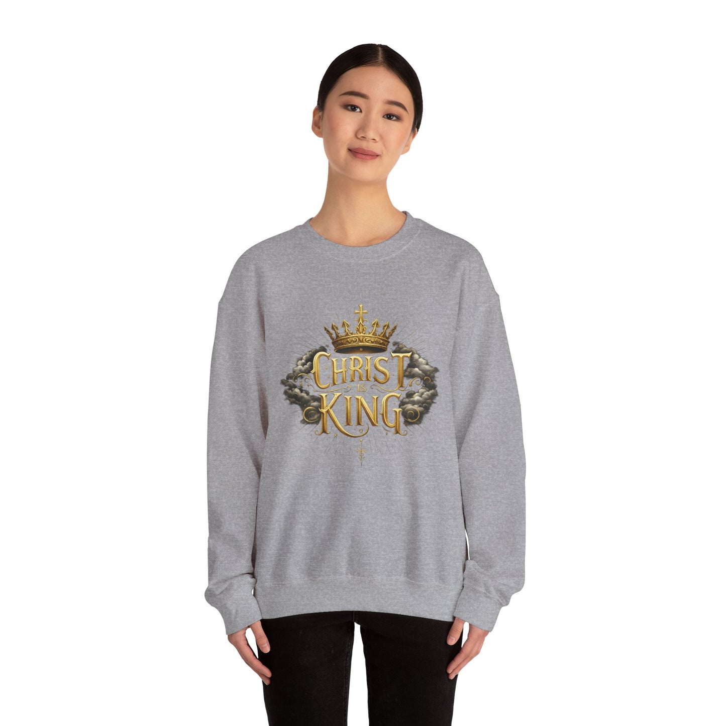 Christ is King (Gold) - Women's Christian Sweatshirt