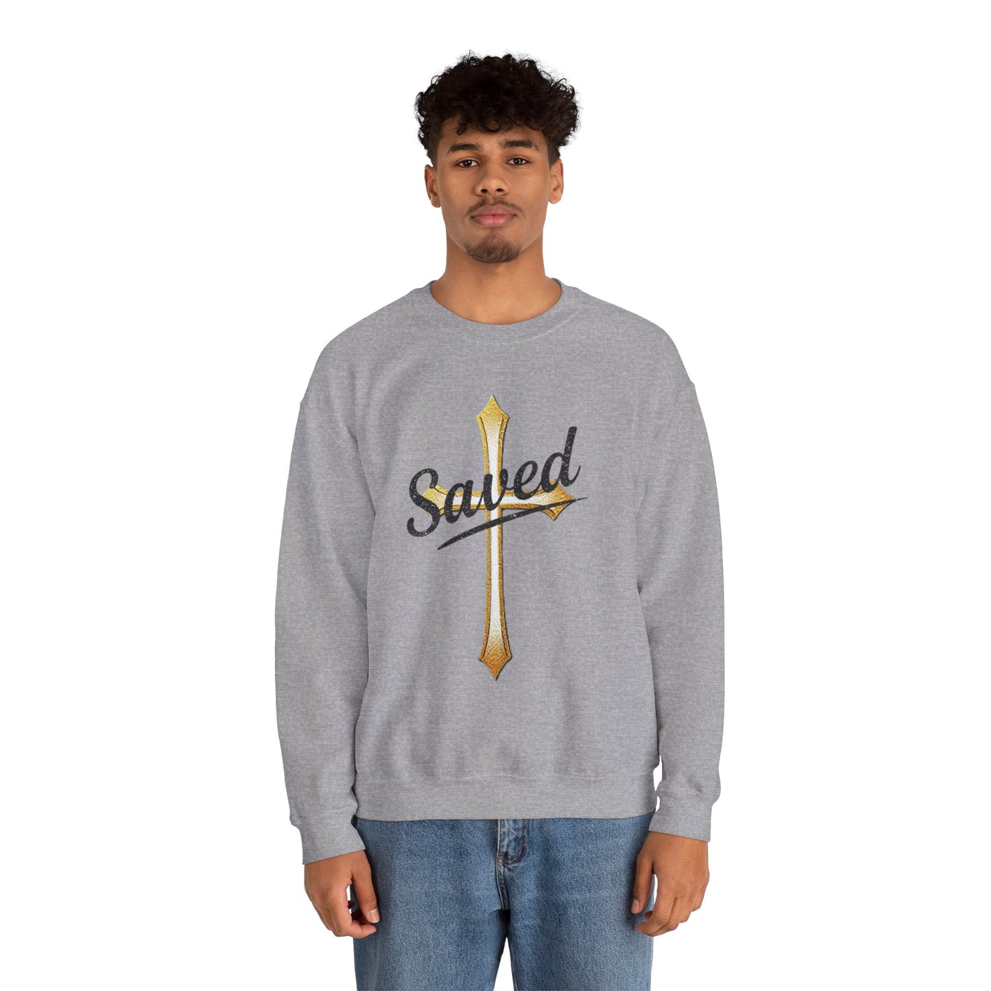 Saved - Men's Christian Sweatshirt with Cross