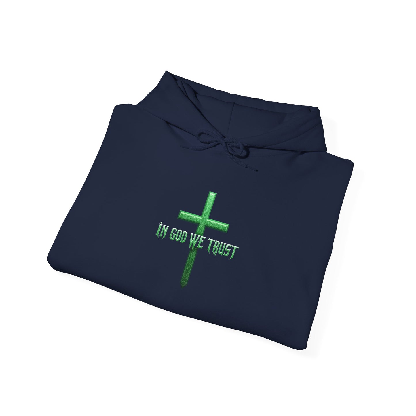 In God We Trust – Men’s Christian Hoodie (Green Design)