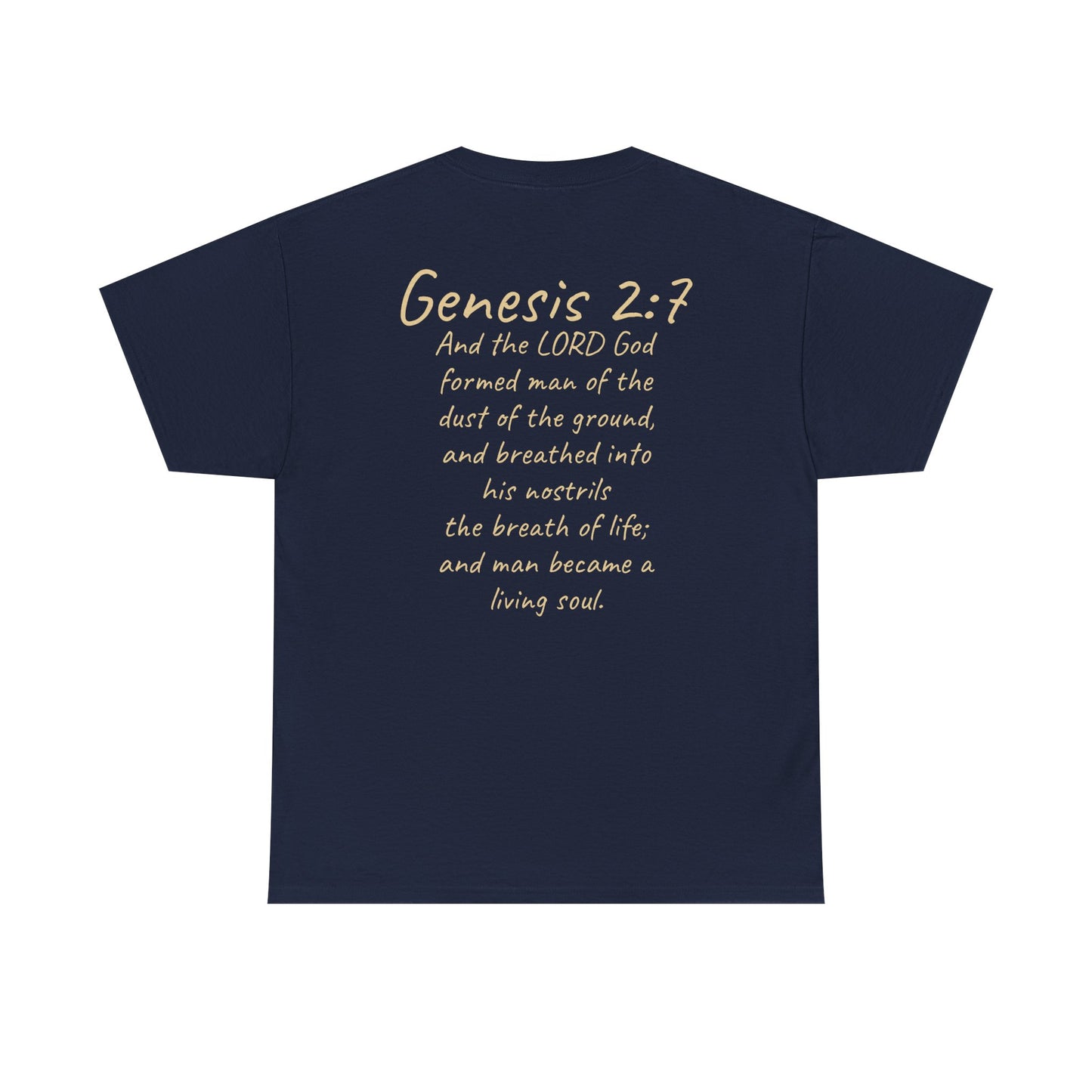 Formed from the Dust | Men’s Christian T-Shirt with Genesis 2:7 (Light Lettering)