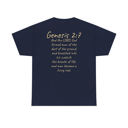 Formed from the Dust | Men’s Christian T-Shirt with Genesis 2:7 (Light Lettering)