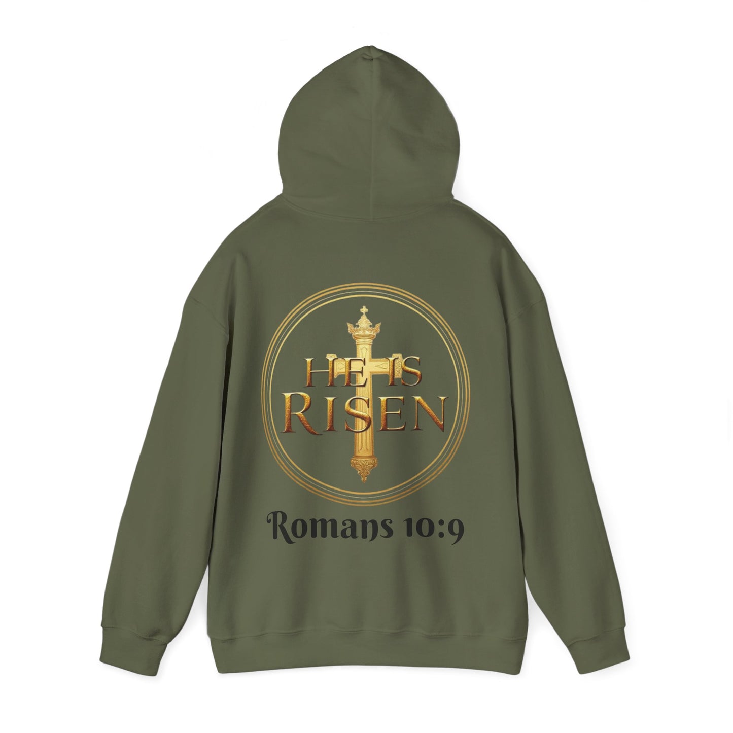 He Is Risen Christian Hoodie – Men’s Bold Faith Streetwear (Dark Lettering)