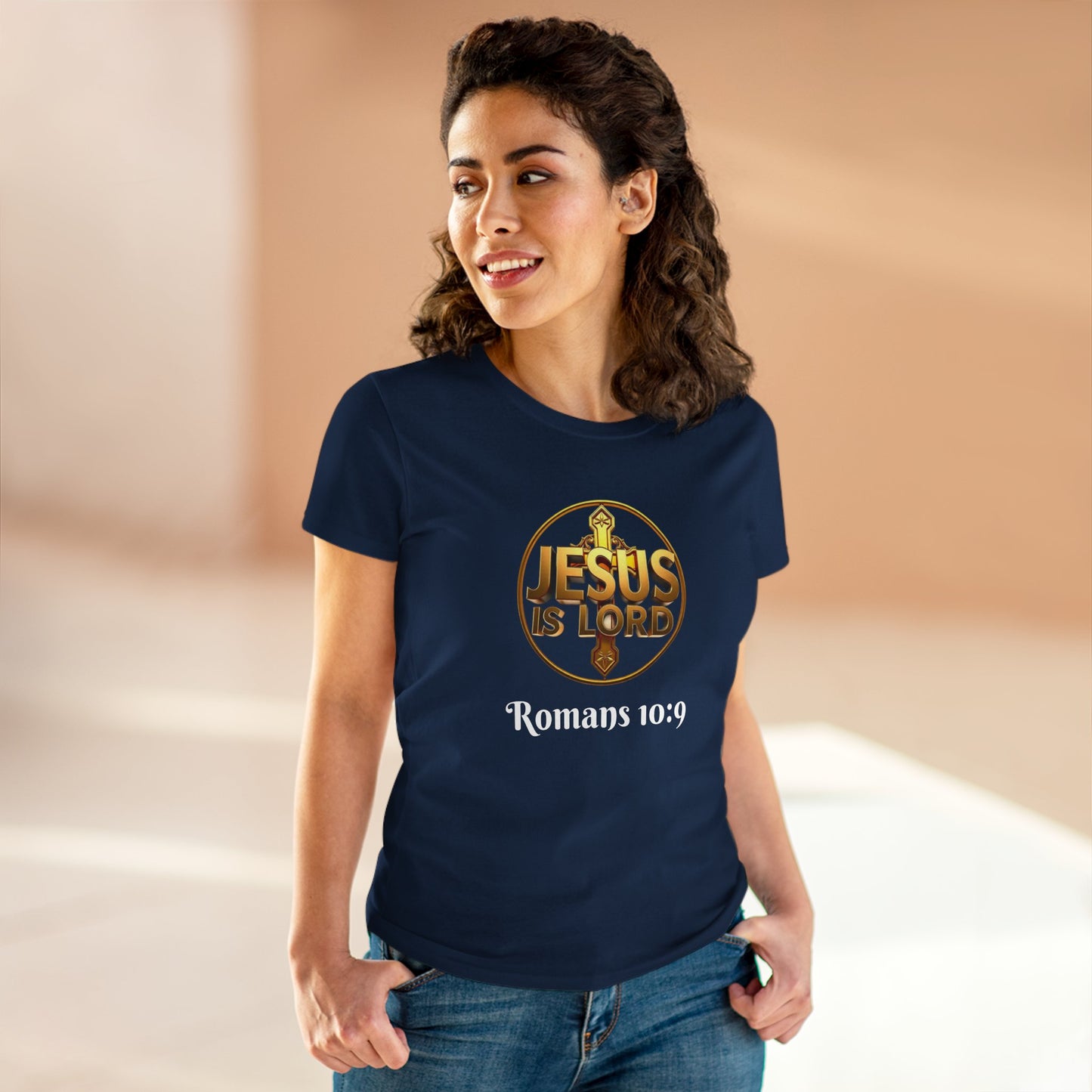 Jesus Is Lord / He Is Risen Christian Tee – Women’s Bold Faith Statement (White Lettering)