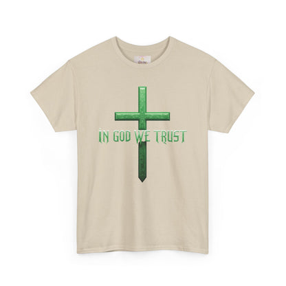 Bold Faith – Men’s Christian “In God We Trust” Cross Tee