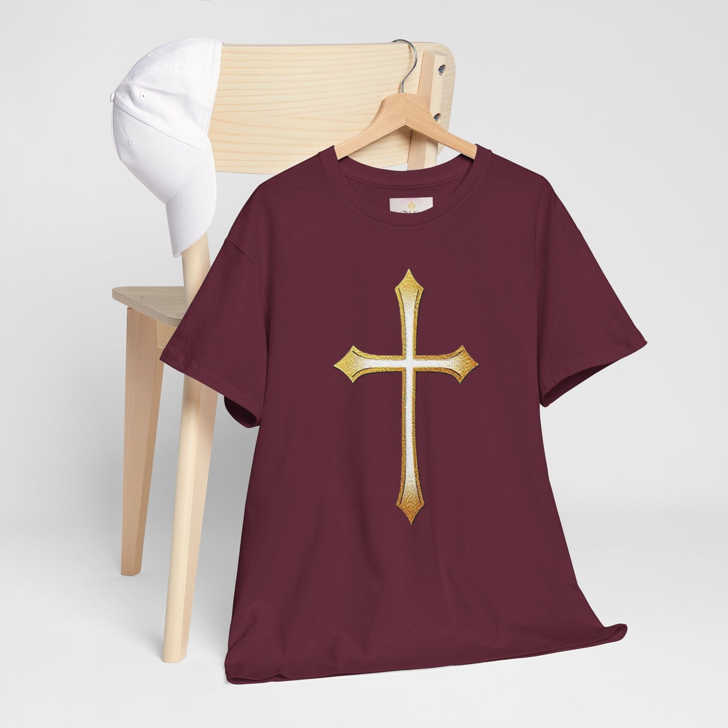 Men’s Gold Cross Tee – Christian Faith-Inspired Apparel