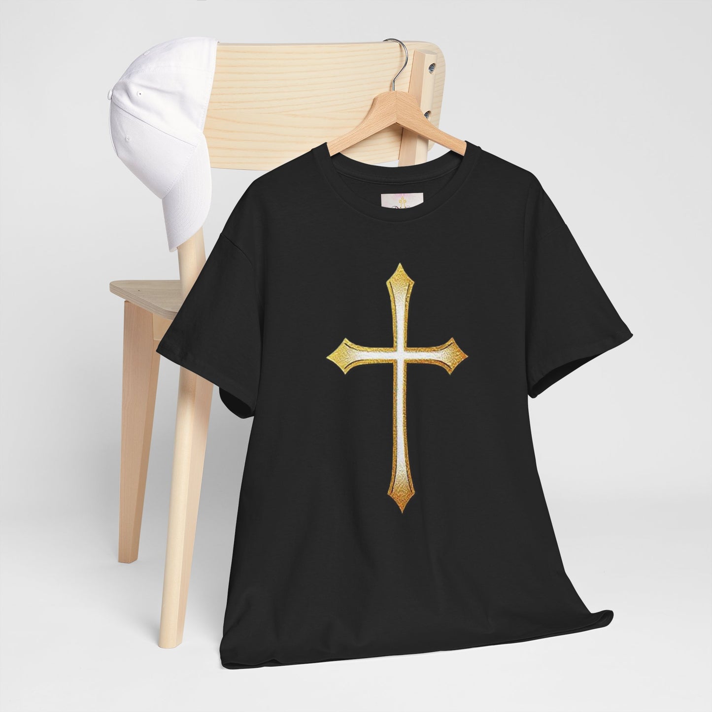Men’s Gold Cross Tee – Christian Faith-Inspired Apparel