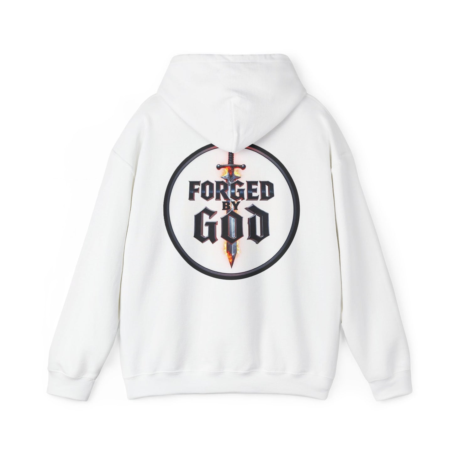 Forged by God Men’s Christian Hoodie – Strength & Faith Sweatshirt