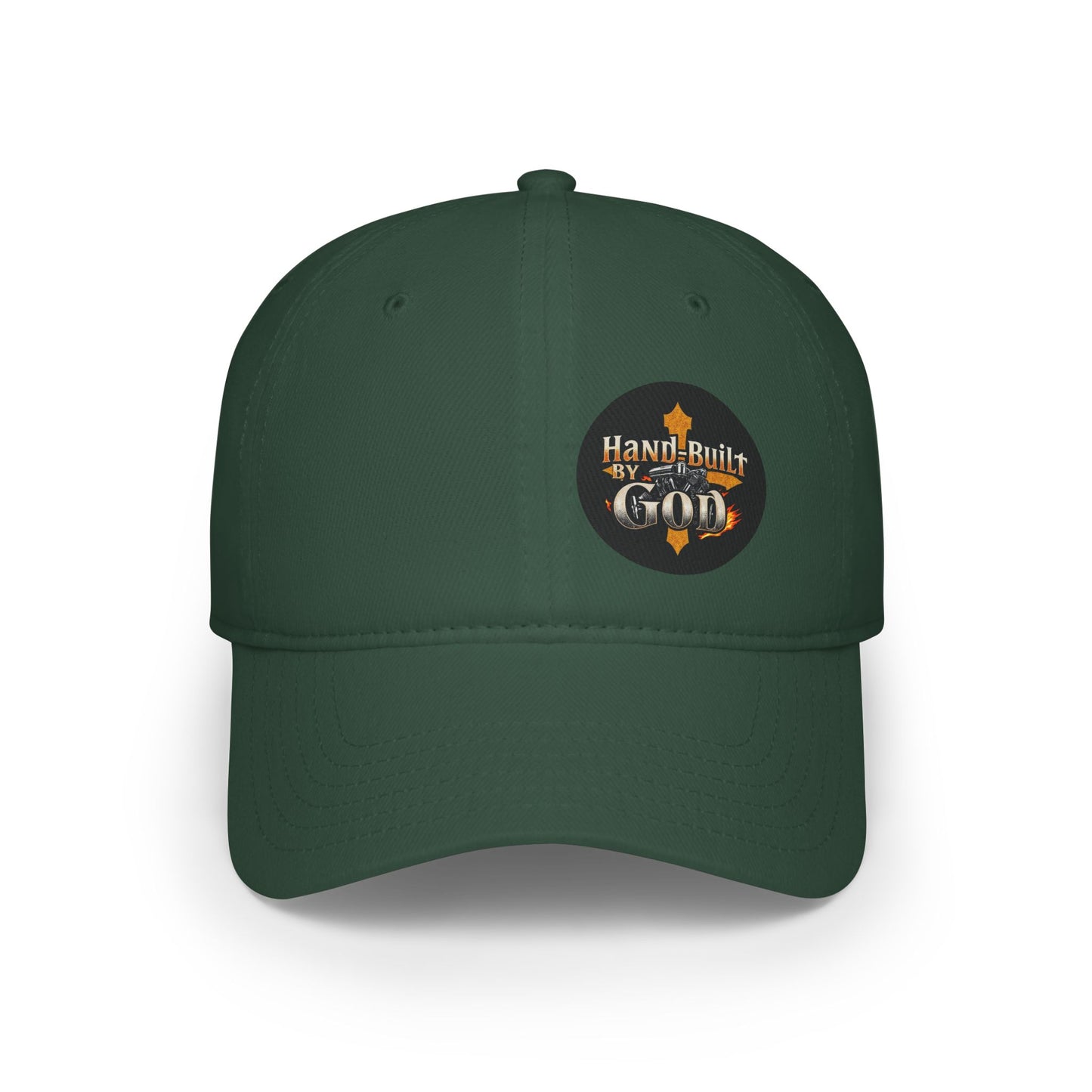 Men's “Hand Built by God” Low Profile Baseball Cap – Christian Identity Embroidered Hat