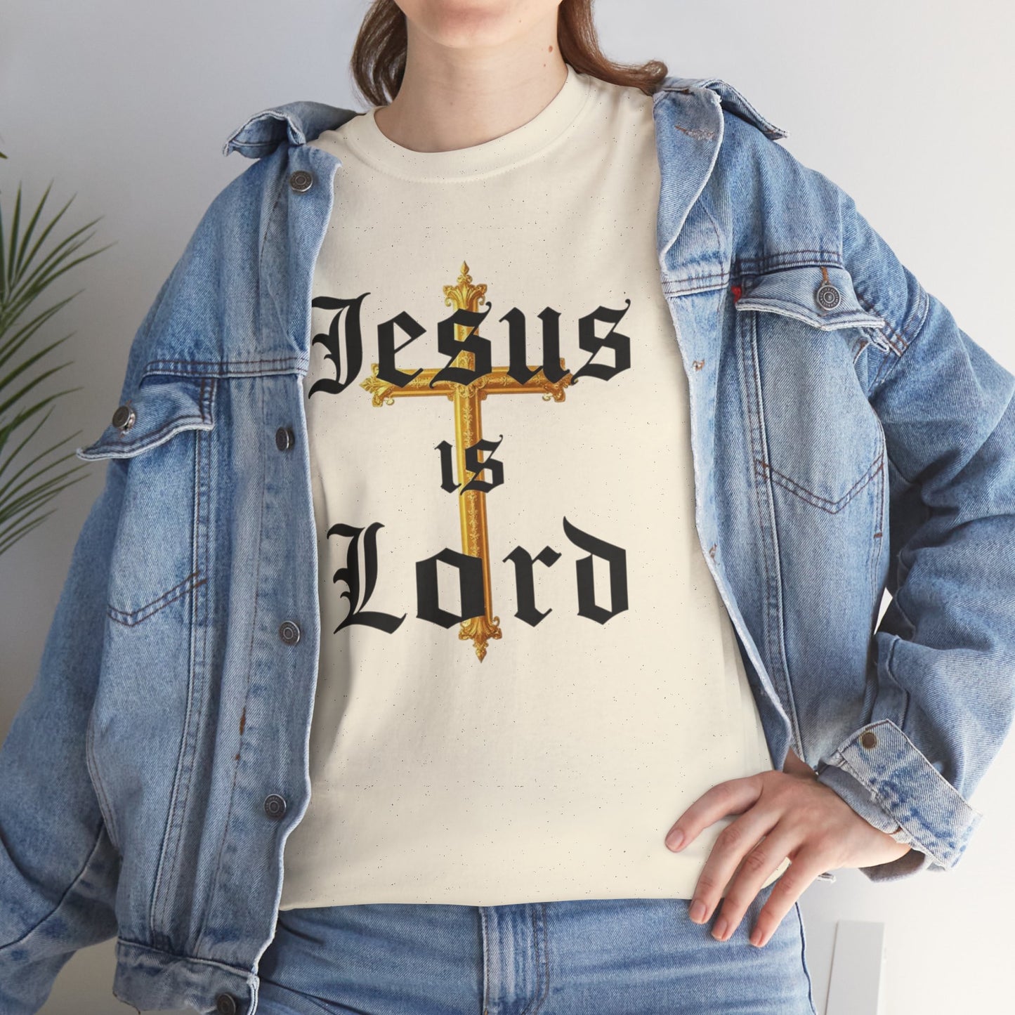 Jesus is Lord with Cross - Women's Christian T-Shirt