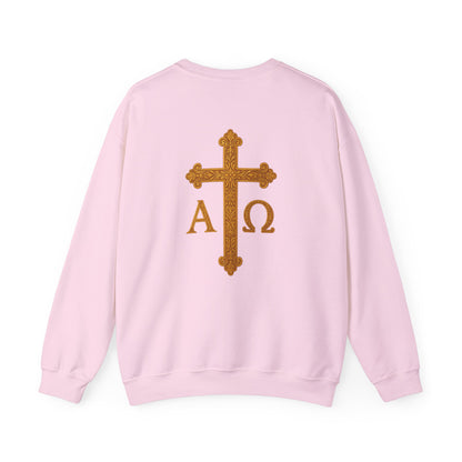 Christ is King – Women’s Christian Sweatshirt with Crowned Lion & Cross