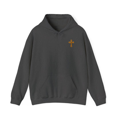 In God We Trust (Gold) - Men's Christian Hoodie with Golden Cross