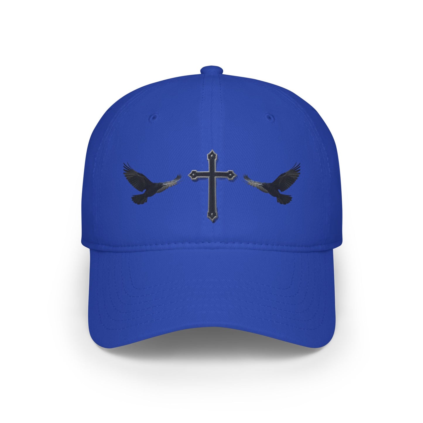 Wings of Providence” – Black Cross & Crow Embroidered Cap
