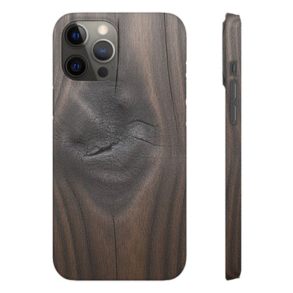iPhone Snap Case – Dark Wood Grain Design