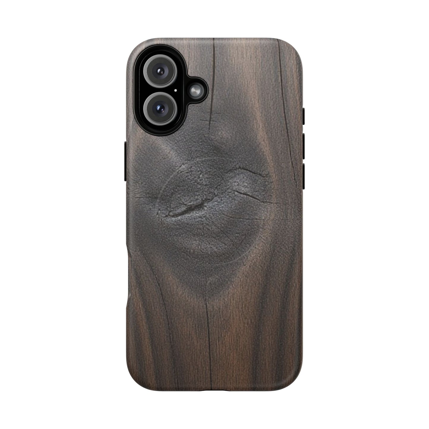 Faith Rooted in Strength – Dark Wood Grain iPhone Magnetic Tough Case