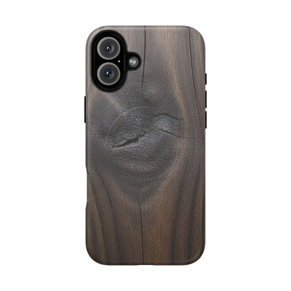 Faith Rooted in Strength – Dark Wood Grain iPhone Magnetic Tough Case