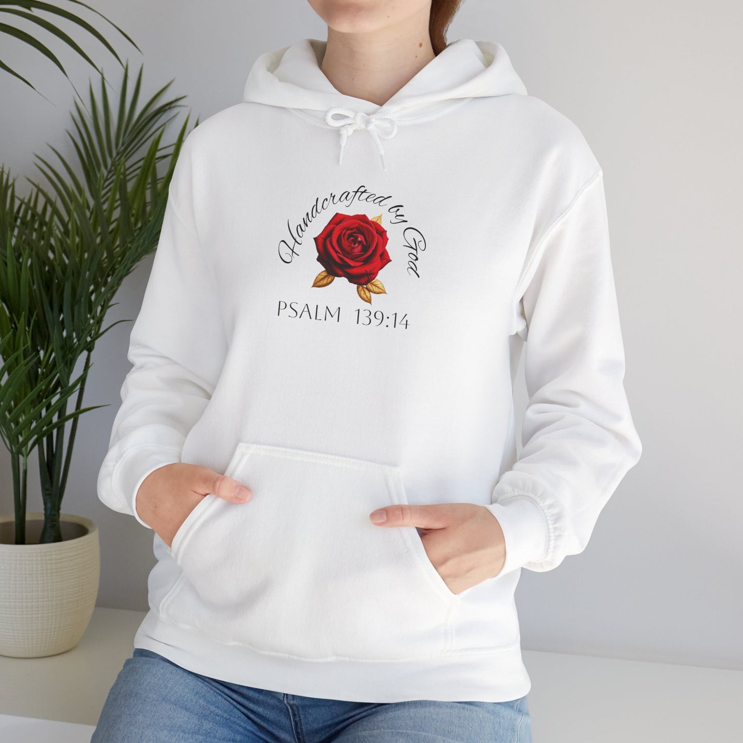 Handcrafted by God Rose Women's Hoodie (Dark Lettering)