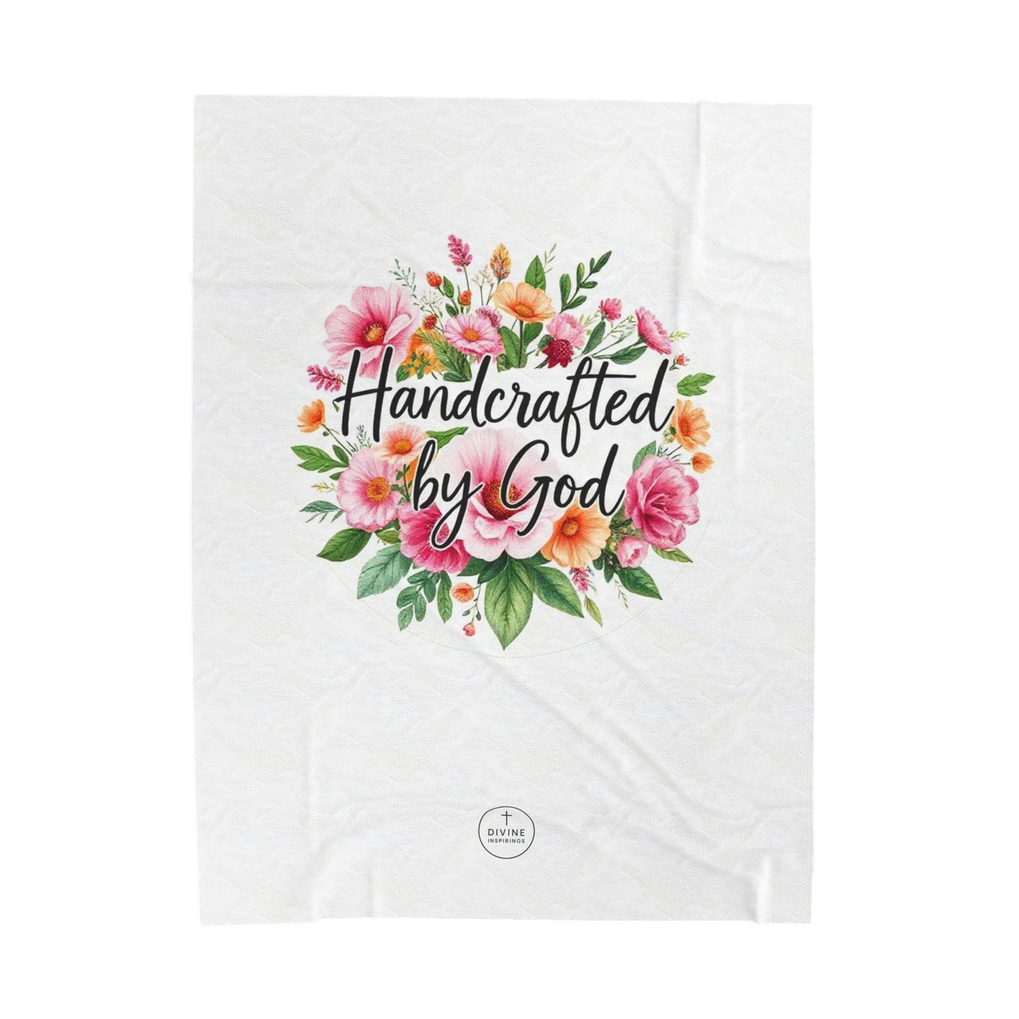 Handcrafted by God Plush Blanket – Inspirational Christian Design