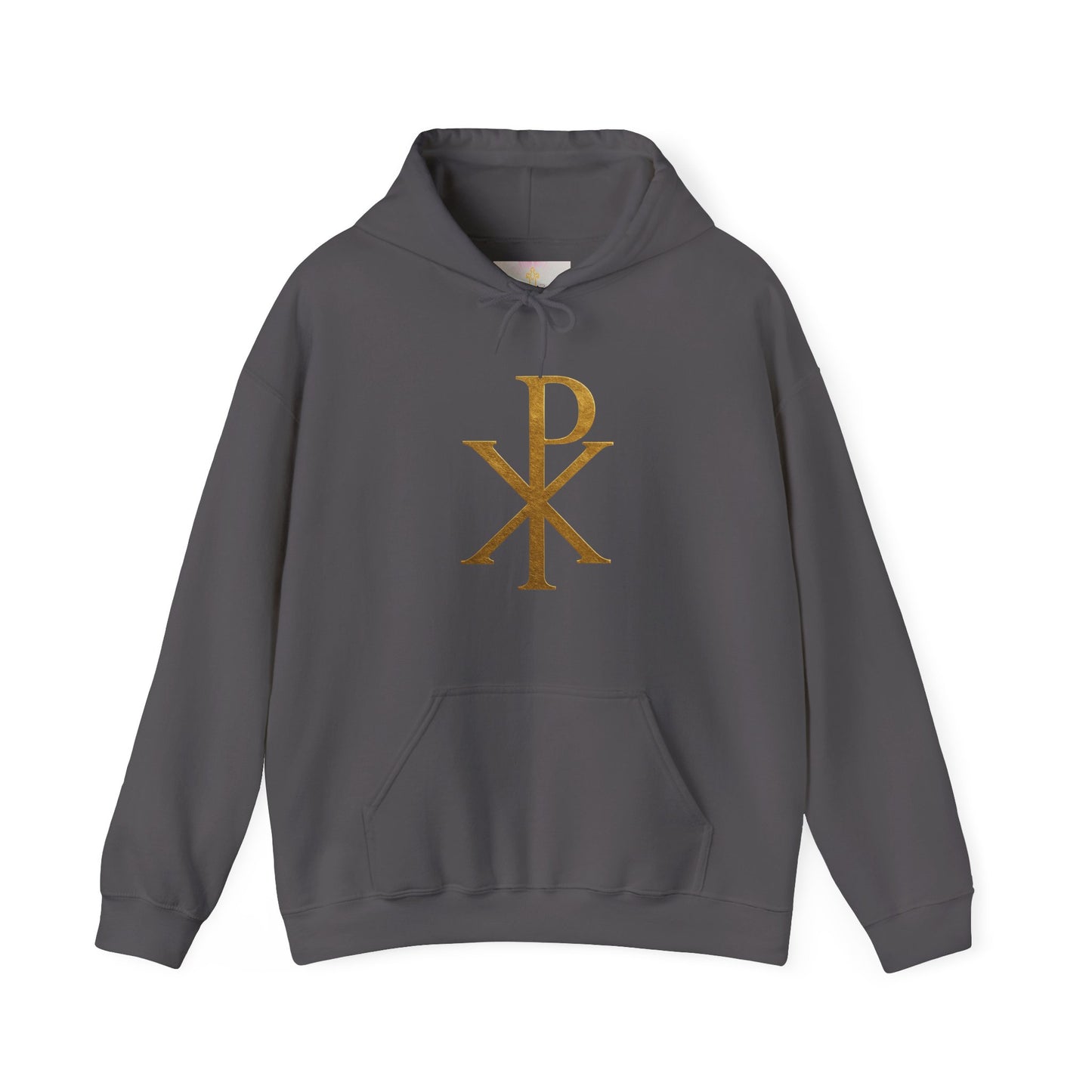 Anointed Warmth – Women’s Gold Chi Rho Christian Hoodie