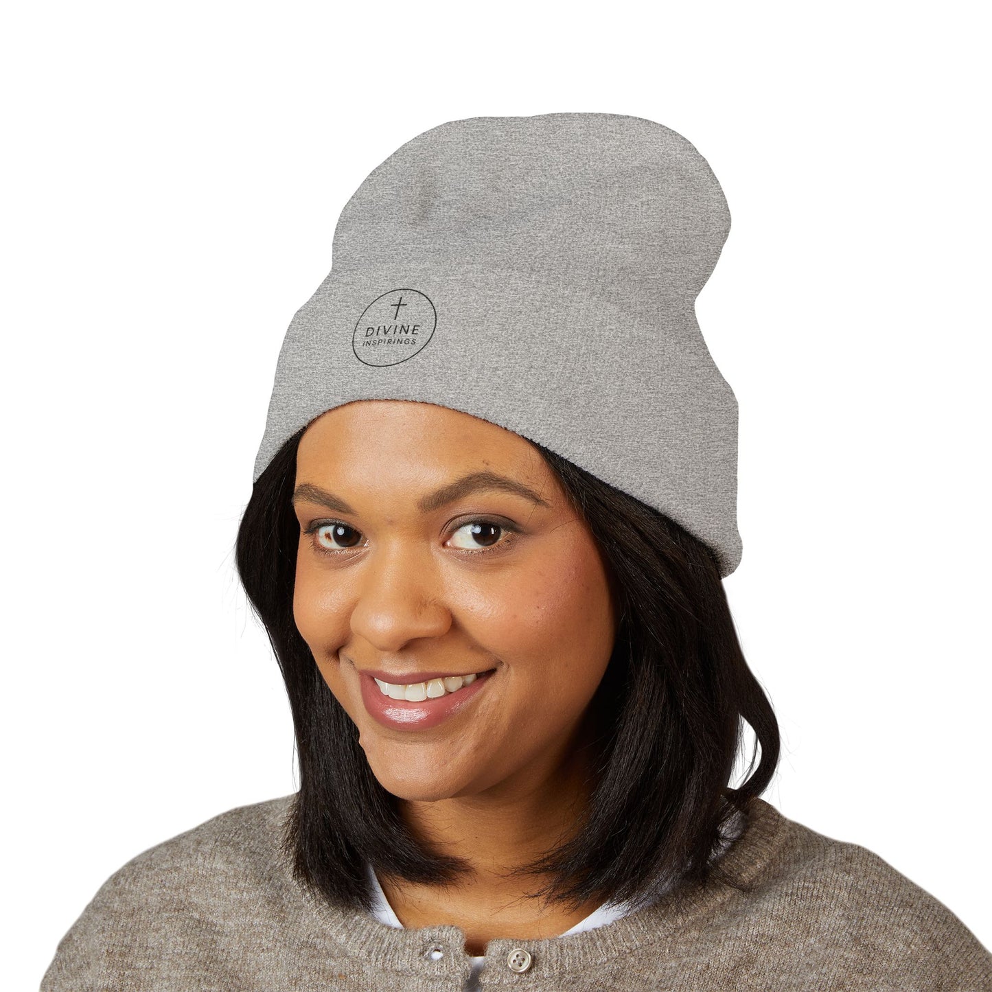 Divine Inspirings Cuffed Beanie – Black Logo Edition