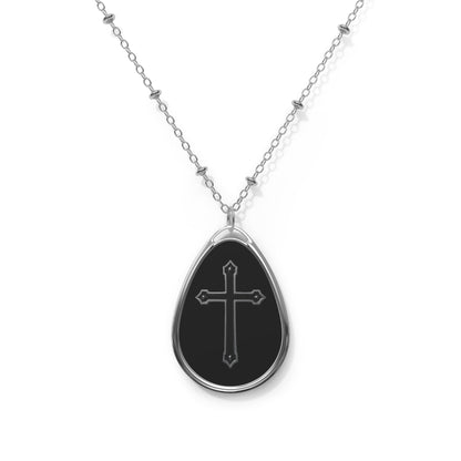 Black Cross Pendant Necklace – Bold Elegance