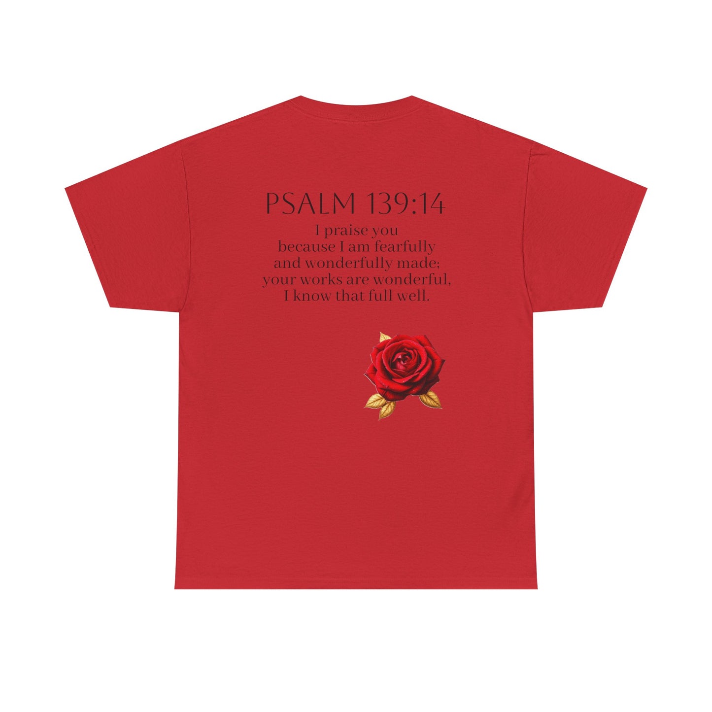 Handcrafted by God (Rose) - Woman's Christian T-Shirt (Dark Lettering)