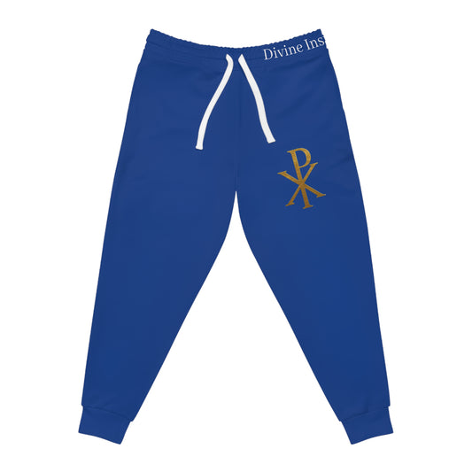 Men’s Chi Rho Jogger Pants in Blue – Comfort with Spiritual Style