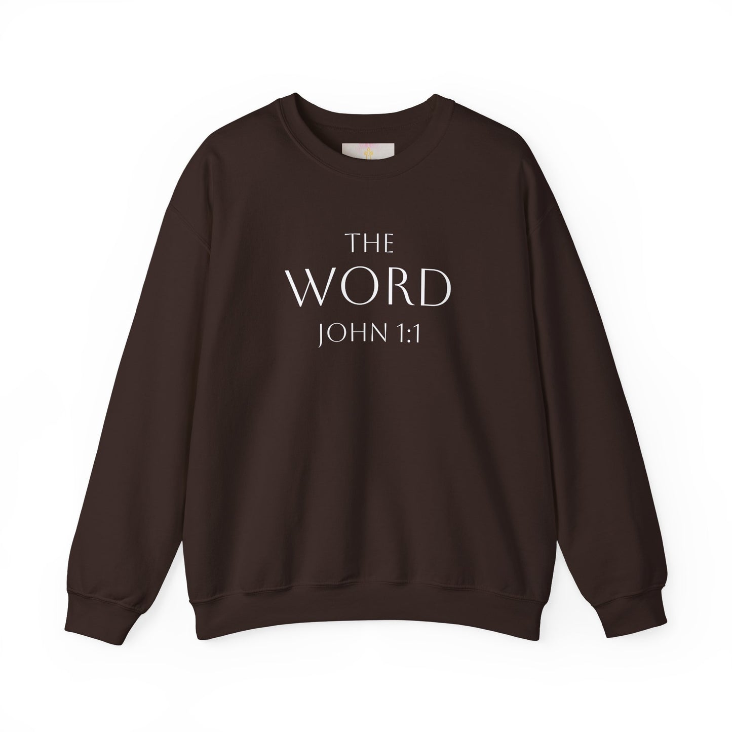 “The Word Eternal” – Men’s Christian Sweatshirt with White Lettering (John 1:1)