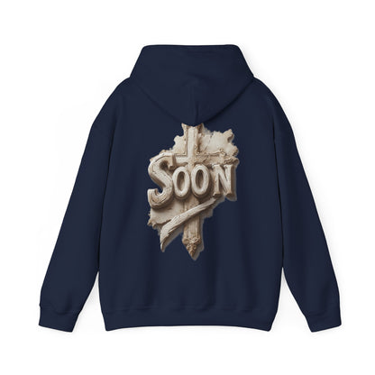 “Soon” Cross Women’s Hoodie – Back Print Christian Declaration