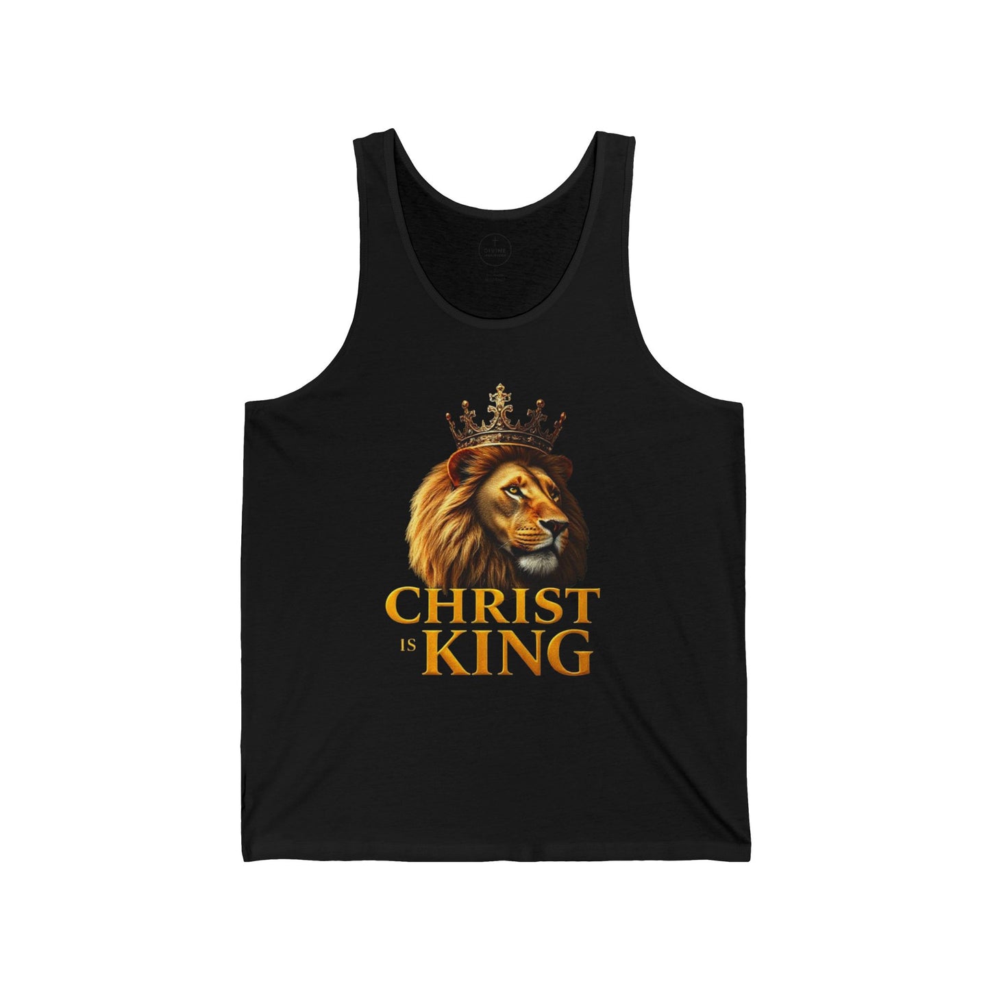 Christ is King – Men’s Christian Tank Top with Lion & Cross Design