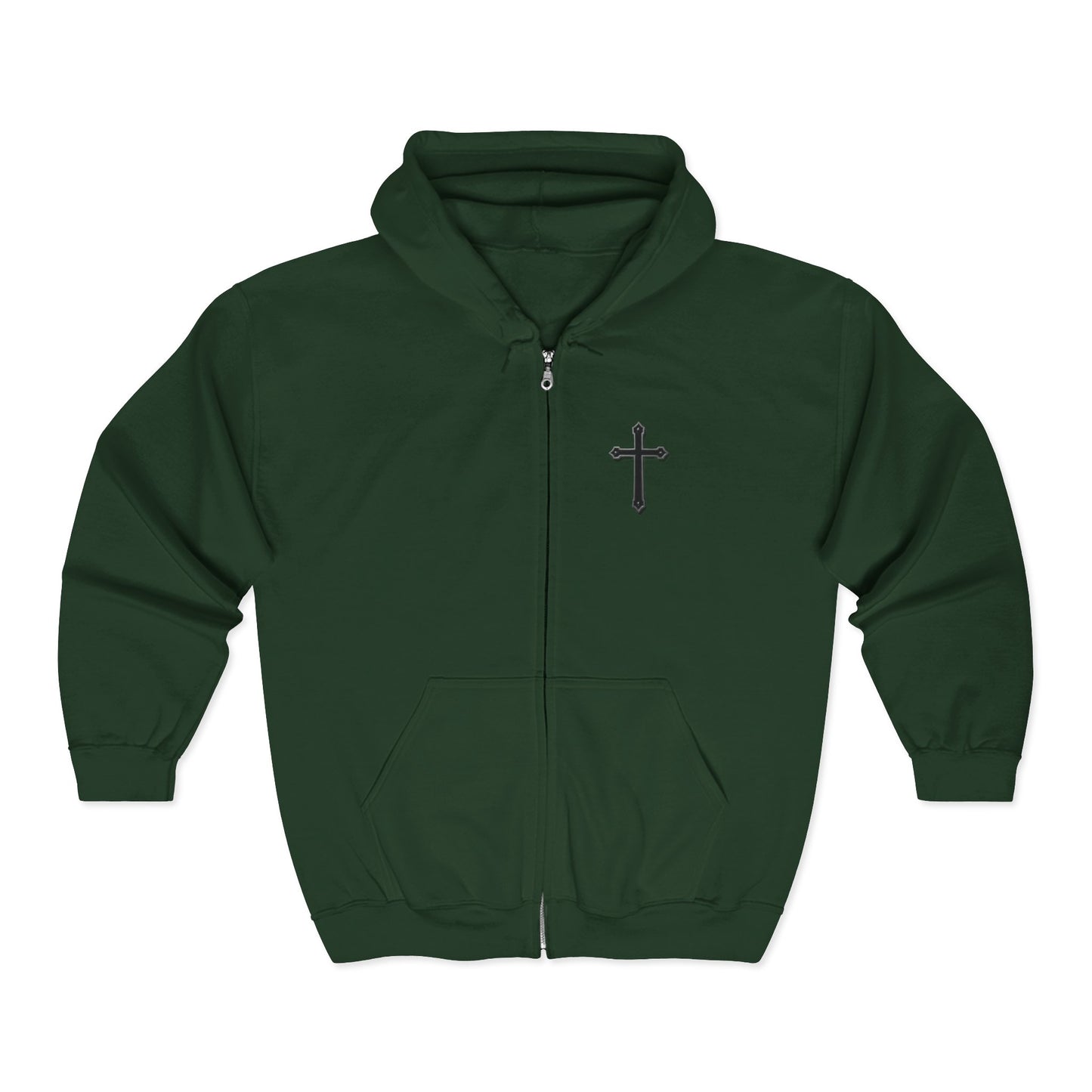Men’s Black Cross Zip-Up Hoodie – Everyday Faith & Comfort