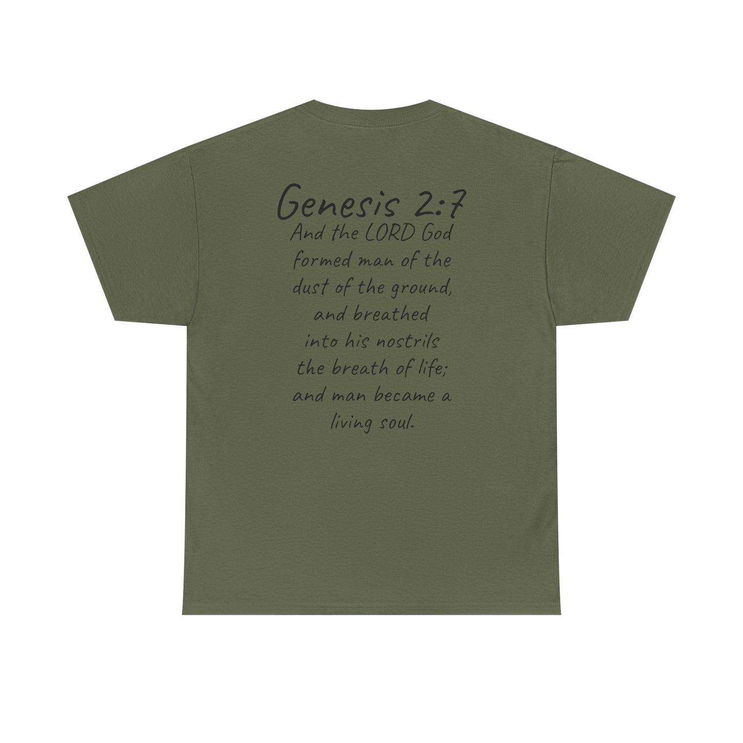 Formed from the Dust | Men’s Christian T-Shirt with Genesis 2:7 (Dark Lettering)