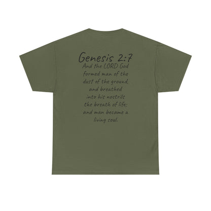 Formed from the Dust | Men’s Christian T-Shirt with Genesis 2:7 (Dark Lettering)