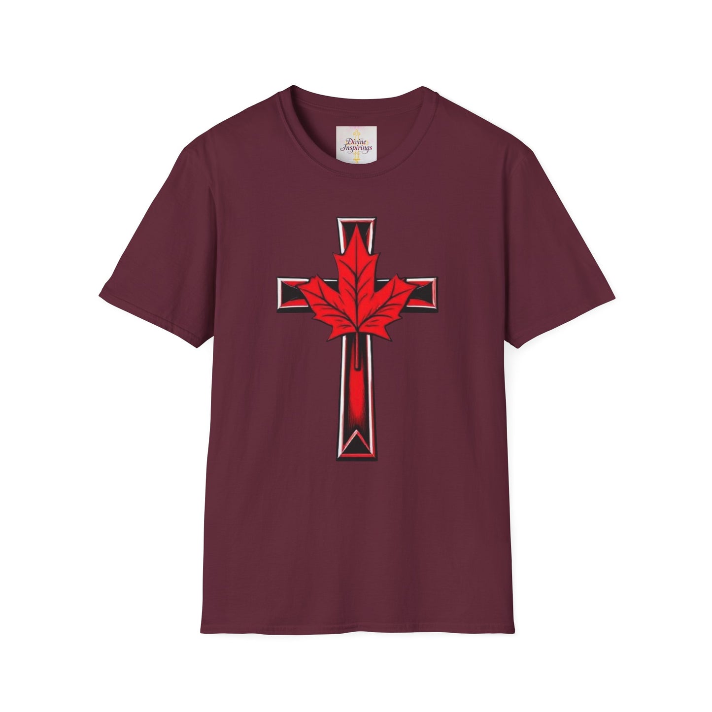 Faith and Freedom – Women’s Christian T-Shirt with Maple Leaf Cross