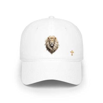 Christ is King (Lion of Judah) - Women's Baseball Cap with Gold Cross