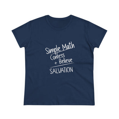 Simple Math Women’s T-Shirt – Bold Faith (White Chalk)