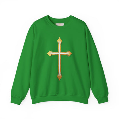 Women’s Gold Cross Sweatshirt – Christian Faith Apparel