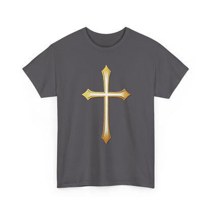 Men’s Gold Cross Tee – Christian Faith-Inspired Apparel