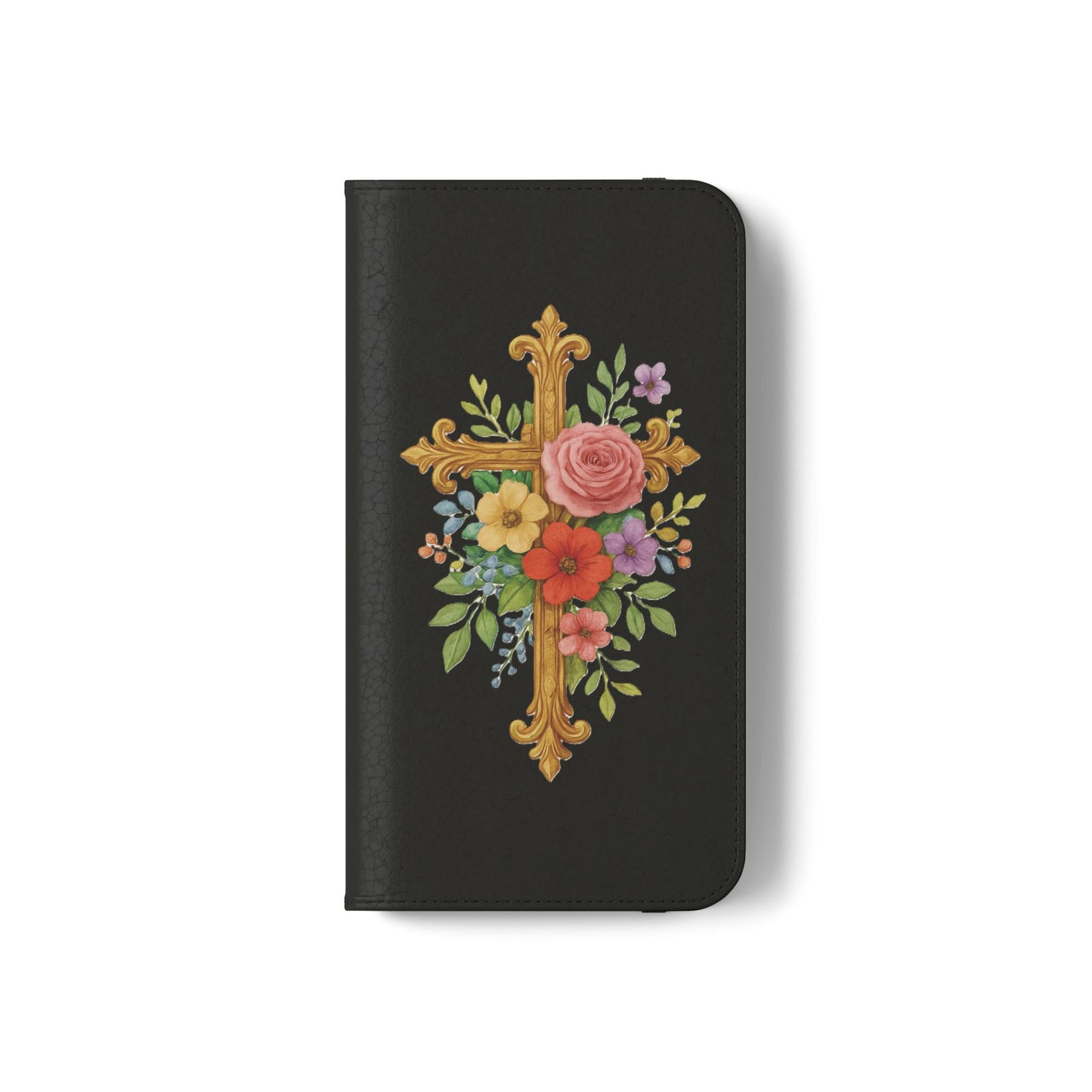 Floral Cross Wallet (black) Case for iPhone – Faith in Bloom