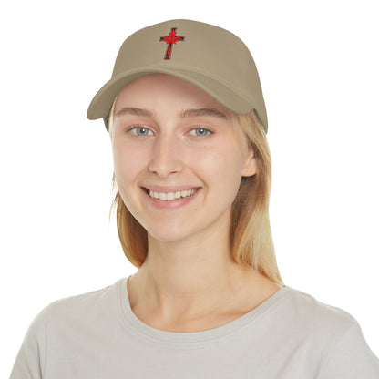 Canadian Cross Low Profile Baseball Cap – Christian Maple Leaf Hat for Faith & Country