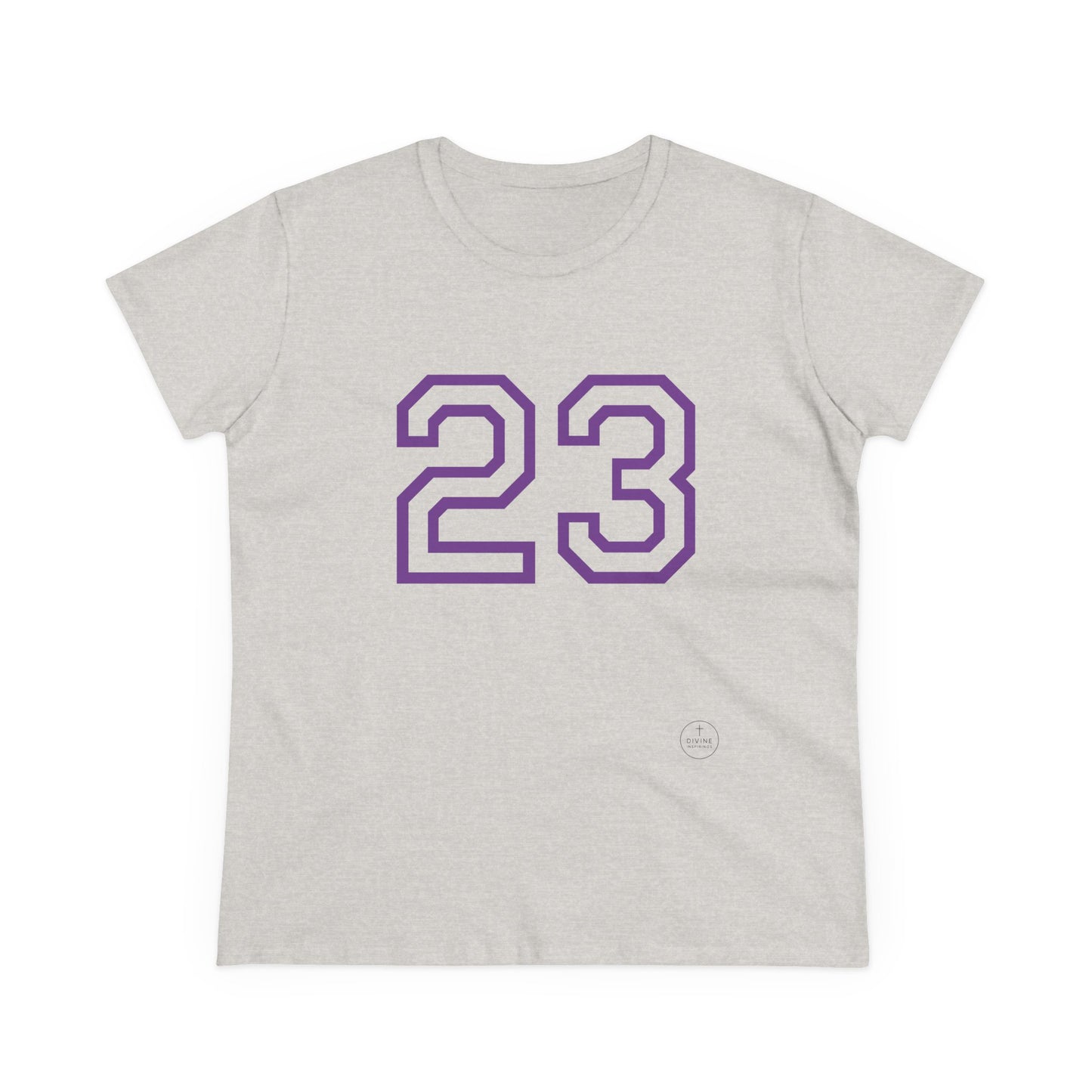 Psalm 23 Women’s Tee – Inspired Sports-Style Shirt (Purple Numbering)
