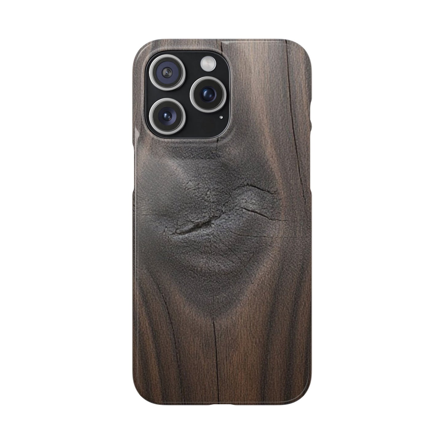 iPhone Snap Case – Dark Wood Grain Design