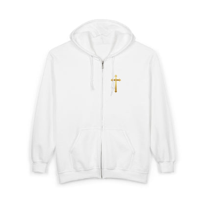 Sanctified Women's Gothic Cross Zip-Up Hoodie – Faith & Comfort