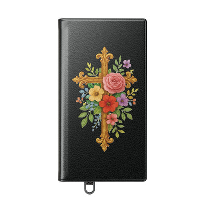 Floral Cross Wallet (black) Case for Samsung– Faith in Bloom
