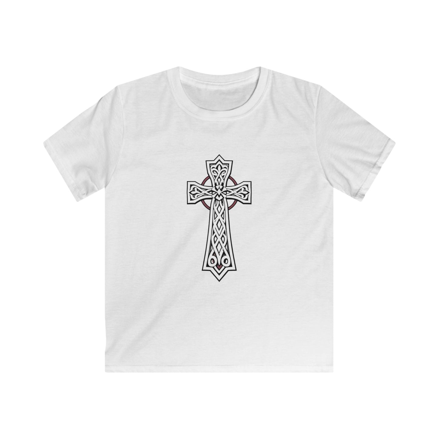 Boys' Softstyle Celtic Cross Tee – Strength, Faith & Heritage