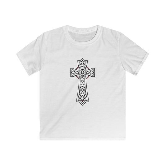 Boys' Softstyle Celtic Cross Tee – Strength, Faith & Heritage