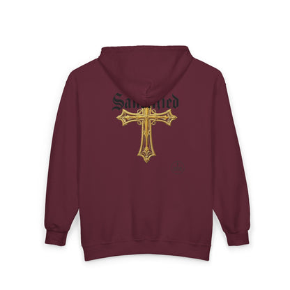 Sanctified Women's Gothic Cross Zip-Up Hoodie – Faith & Comfort