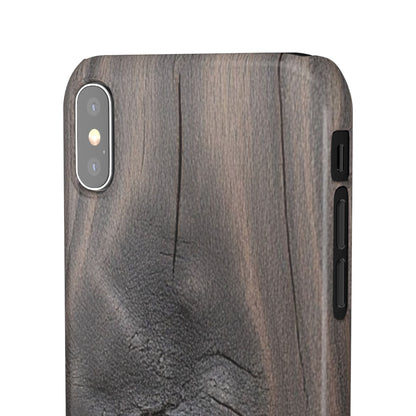 iPhone Snap Case – Dark Wood Grain Design