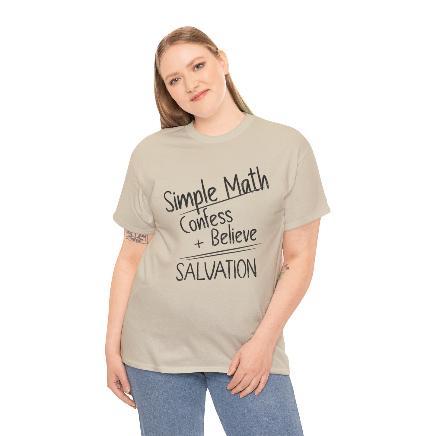 Simple Math of Salvation - Women’s Christian T-Shirt (Black Chalk)